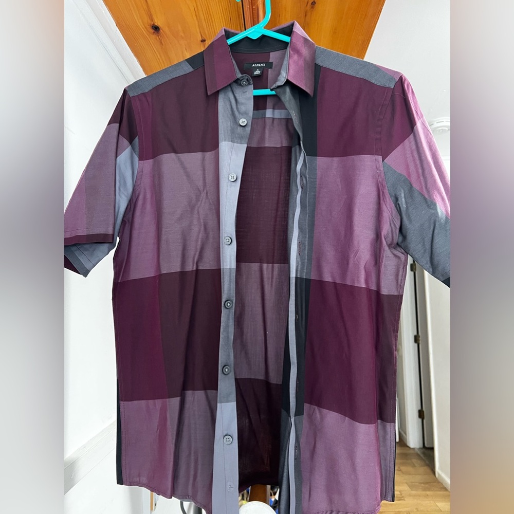 Alfani short sleeve, button down shirt